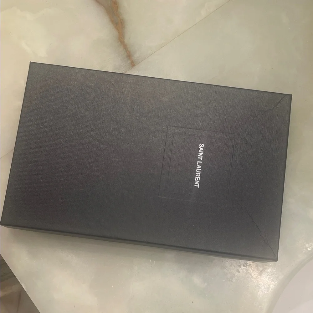 Saint Laurent Black Envelope Clutch with Gold Emblem - Picture 5 of 5